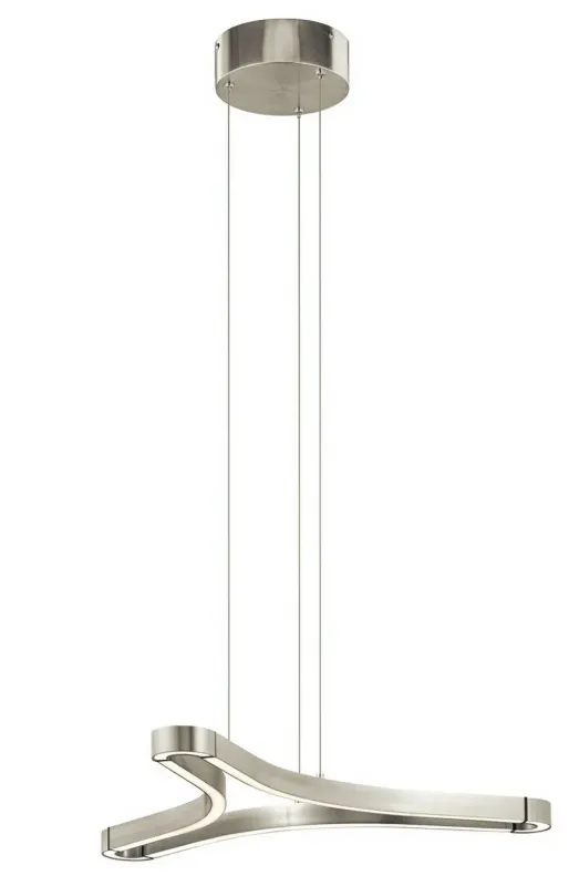 Contemporary LED Hanging Pendant Chandelier in Satin Nickel Finish