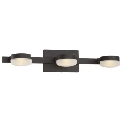 Good Lumens 3-Light LED Vanity with Frosted Glass Shades/Oil Rubbed Bronze Steel