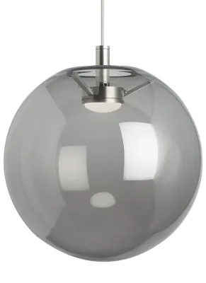 Contemporary Palona LED Pendant Smoked Hand blown glass  and Satin Nickel