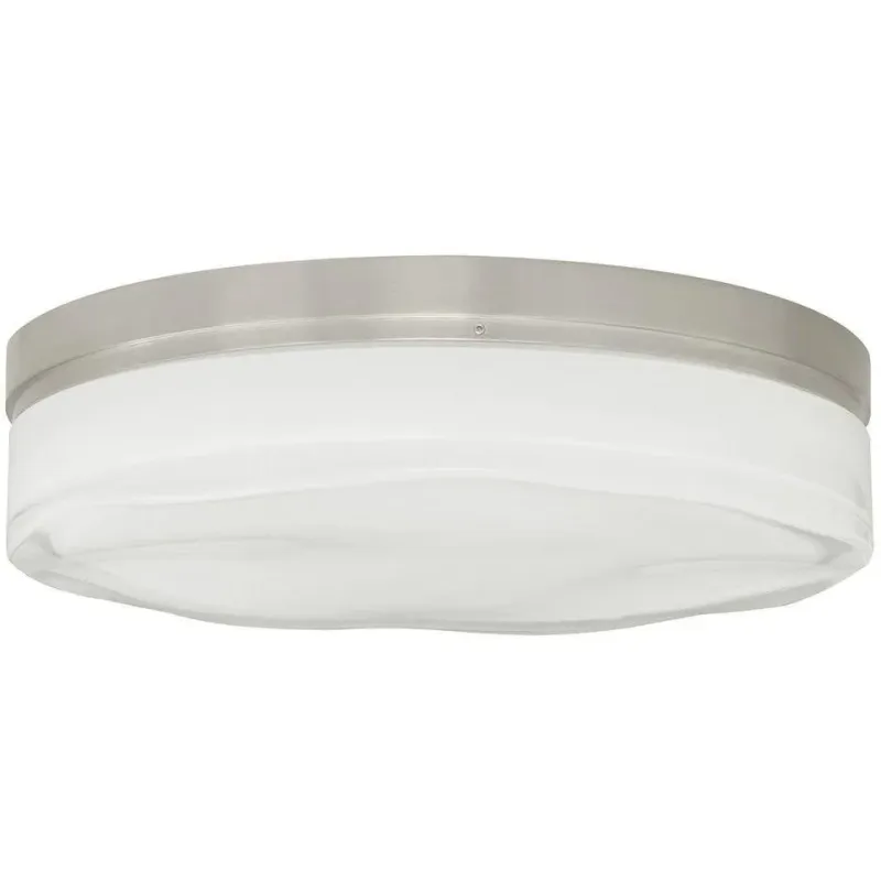 Fluid Round 2-Light Flush Mount Satin Nickel, Modern/Contemporary