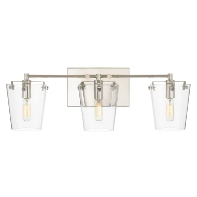 Arlo 3-Light Vanity Black and Polished Nickel