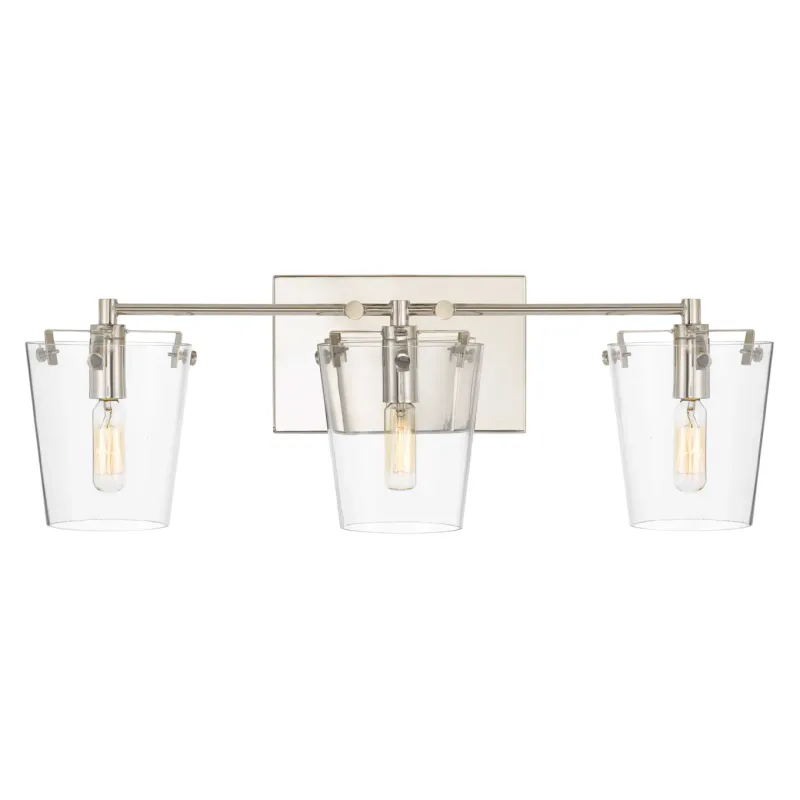 Arlo 3-Light Vanity Black and Polished Nickel Arlo 3-Light Vanity Black and Polished Nickel