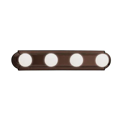 Classic 4-Light Linear Vanity Fixture, Tannery Bronze Finish