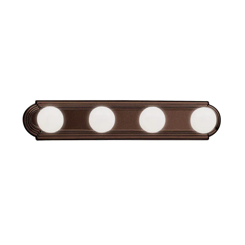 Classic 4-Light Linear Vanity Fixture, Tannery Bronze Finish Classic 4-Light Linear Vanity Fixture, Tannery Bronze Finish
