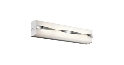 Modern Tori Linear Bath Vanity  24" Chrome, Satin Etched Cased Opal Glass