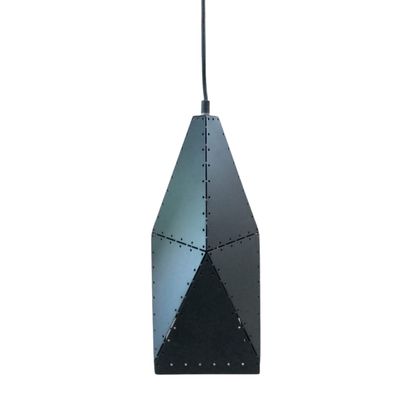 1-Light Rustic Chic Pendant Matte Black Metal