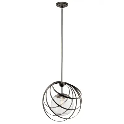 Modern/Contemporary Kerti Globe 1-Light Pendant Olde Bronze