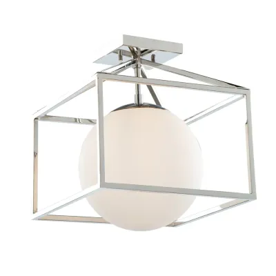 Eclipse 1-Light Semi-Flush Mount Polished Nickel Eclipse 1-Light Semi-Flush Mount Polished Nickel