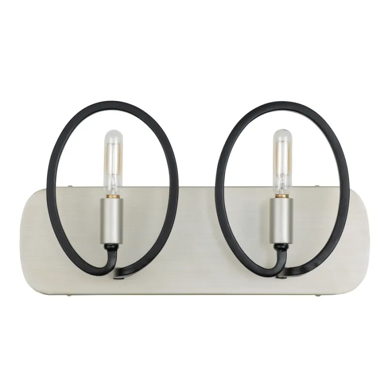 Eliptico 2-Light Vanity Silverado and Black