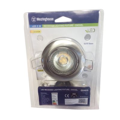 5W LED 3000K GU10 Downlight Swivel Satin Nickel 5W LED 3000K GU10 Downlight Swivel Satin Nickel
