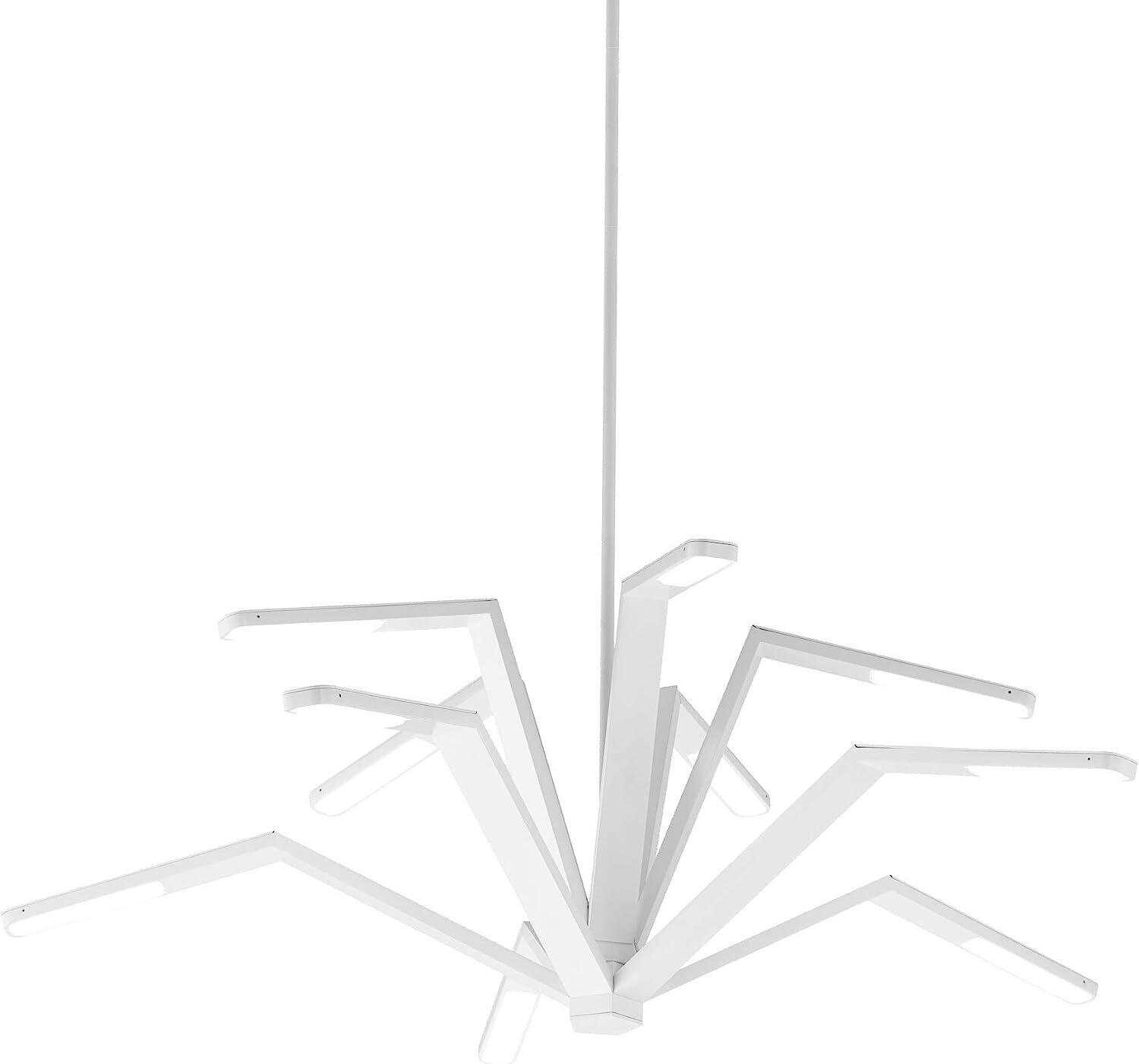 Aragon Contemporary Architectural 10-Light LED Chandelier - White Aragon Contemporary Architectural 10-Light LED Chandelier - White