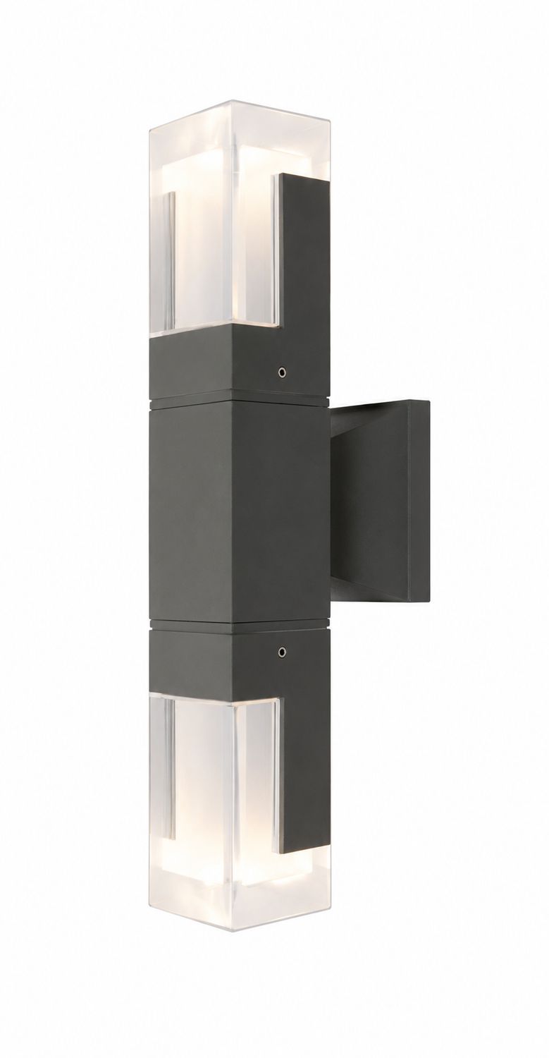 Contemporary Architectural Outdoor 2-Light Wall LED Dark Grey Contemporary Architectural Outdoor 2-Light Wall LED Dark Grey
