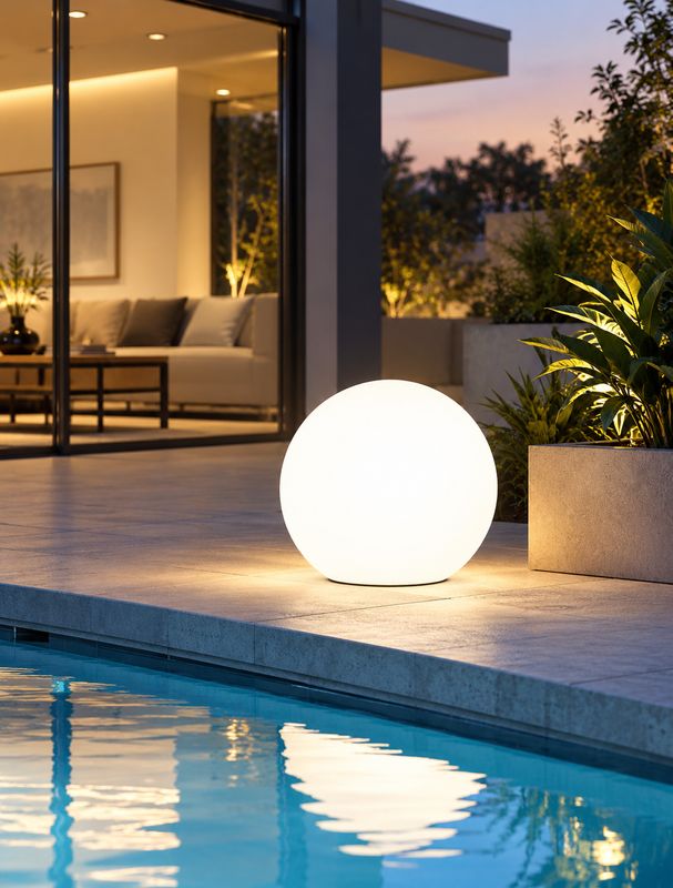 Accent Sphere Garden 40CM Milk White