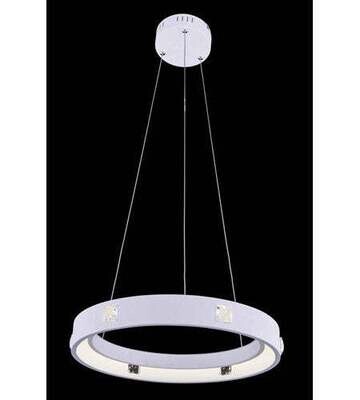Contemporary Infinity Pendant LED 18 White with Royal Cut Clear Crystal Accents