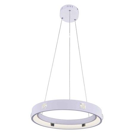 Contemporary Infinity Pendant LED 18 White with Royal Cut Clear Crystal Accents