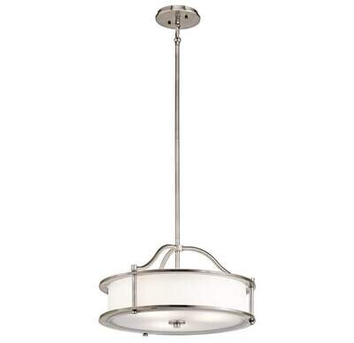 Emory 4-Light Large Pendant/Semi Flush Mount Classic Pewter and Off White