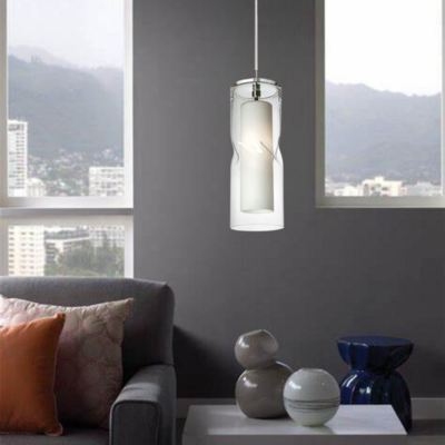 Varia 1-Light Large 16" Pendant Satin Nickel with Clear Glass Shade