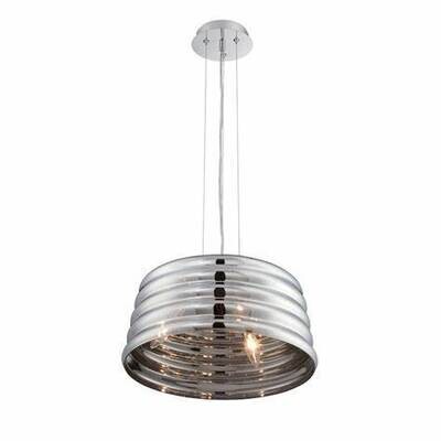 Venice 3 Light Pendant Chrome/ Smoke Mirrored Glass Shade
