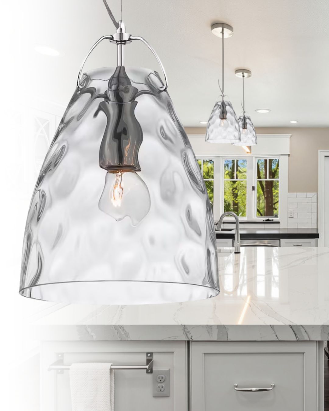 Amero 1-Light Small Pendant Chrome with Clear Blown Glass