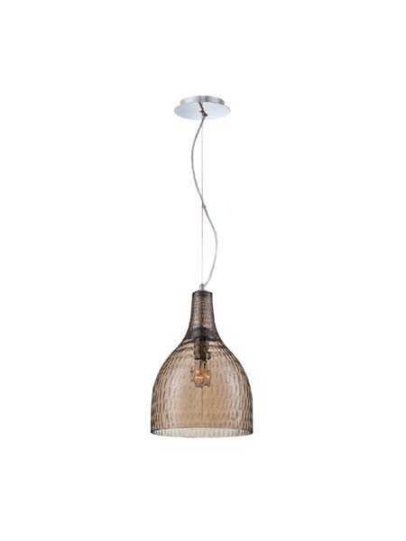 Altima 1-Light Large Contemporary Pendant Chrome with Amber Glass Altima 1-Light Large Contemporary Pendant Chrome with Amber Glass