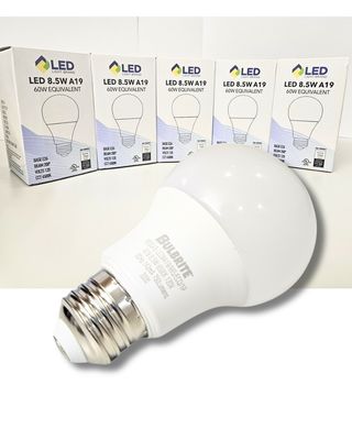 LED BULB. 8.5W LED A19 6500K Non-dimmable 120V Single Pack - Bulk Buy 5 packs