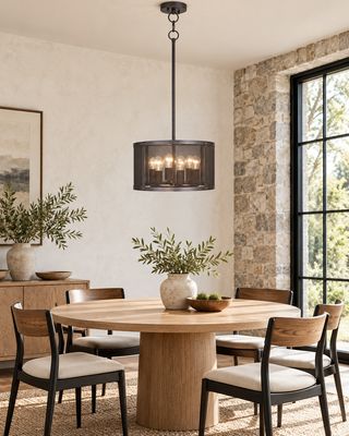 Black Smith Rustic R6-Light Pendant Matte Black