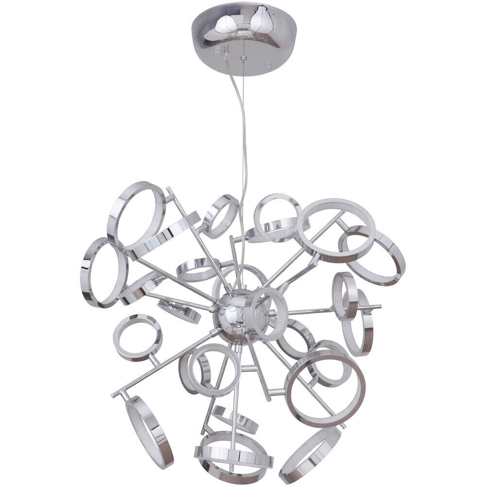 Mira 26 Ring Light Large Adjustable LED Chandelier Chrome