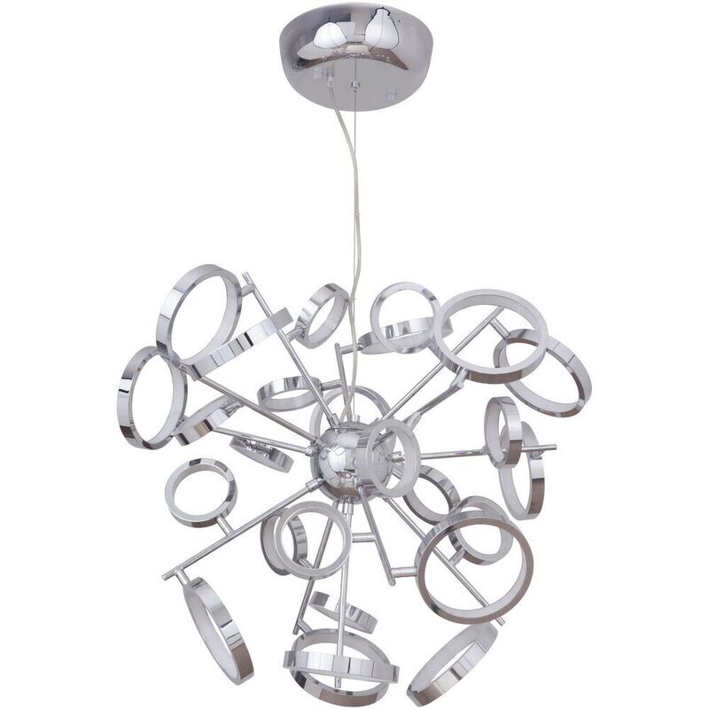 Mira 26 Ring Light Large Adjustable LED Chandelier Chrome