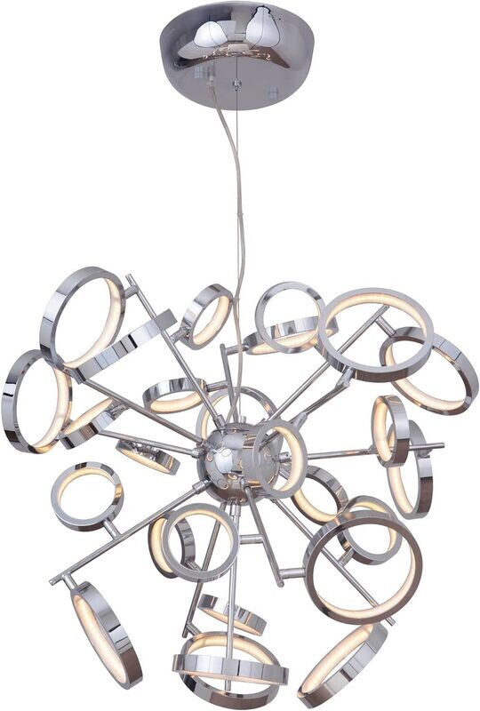Mira 26 Ring Light Large Adjustable LED Chandelier Chrome