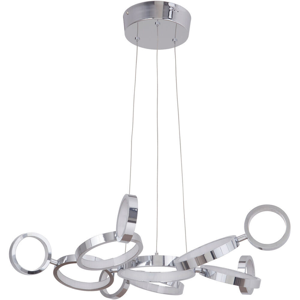 Mira 11 Ring -Adjustable LED Chandelier Chrome