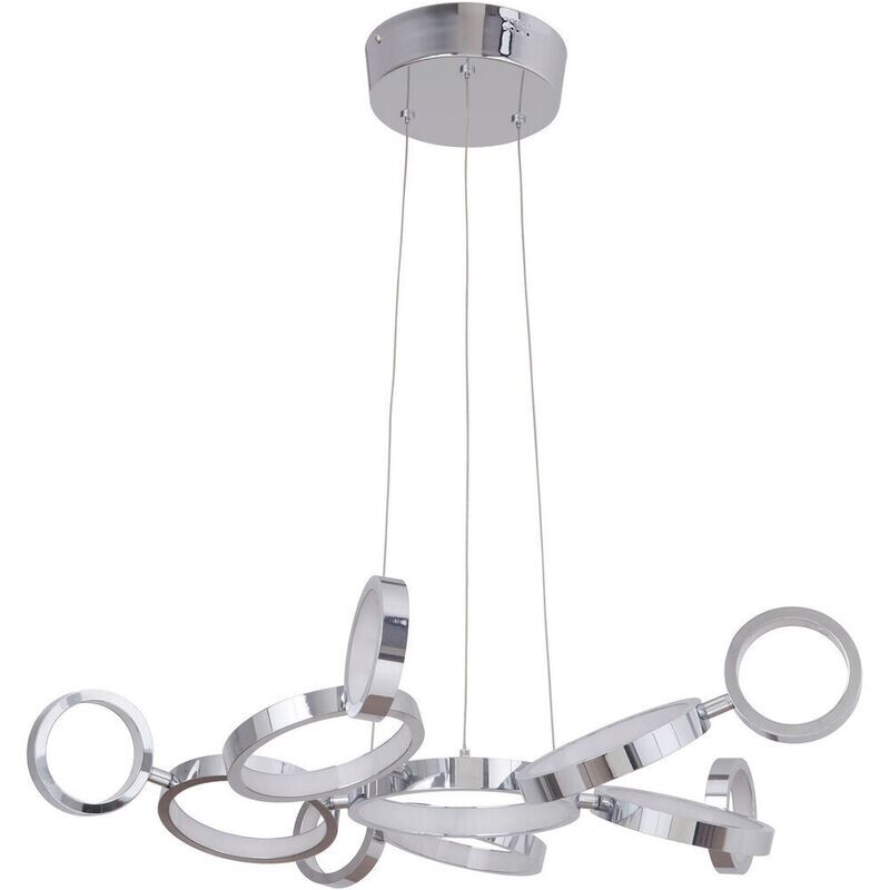 Mira 11 Ring -Adjustable LED Chandelier Chrome