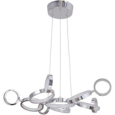 Mira 11 Ring -Adjustable LED Chandelier Chrome
