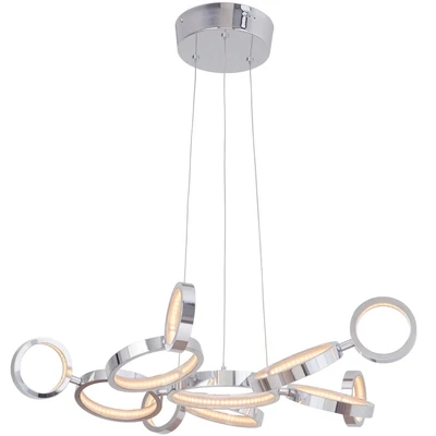Mira 11 Ring -Adjustable LED Chandelier Chrome