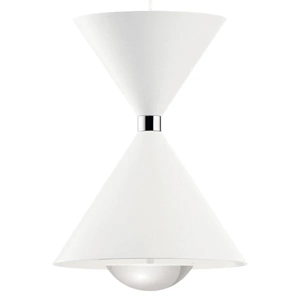 Contemporary Kordan LED 3 Light Cluster Pendant Matte White/Polished Nickel