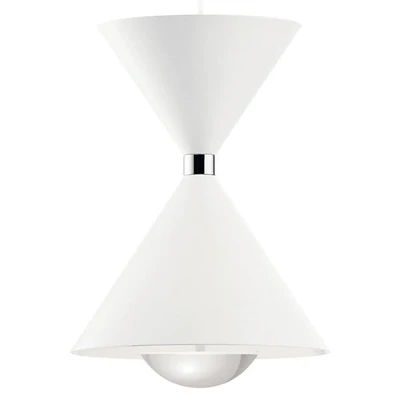 Contemporary Kordan LED 3 Light Cluster Pendant Matte White/Polished Nickel