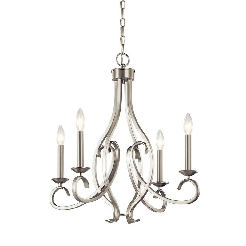Ania 4-Light 23" Chandelier Brushed Nickel Ania 4-Light 23" Chandelier Brushed Nickel