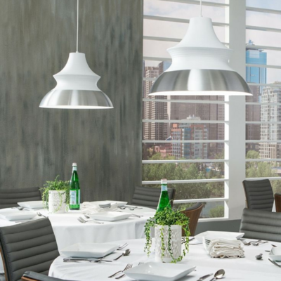 Contemporary 20" Wide Togan Grande 1-Light LED Pendant White and Aluminum