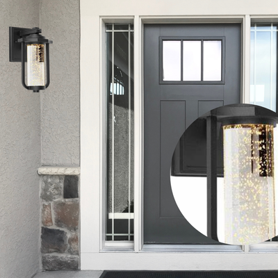 North Star Outdoor Wall LED Slate with Seeded Optic Glass