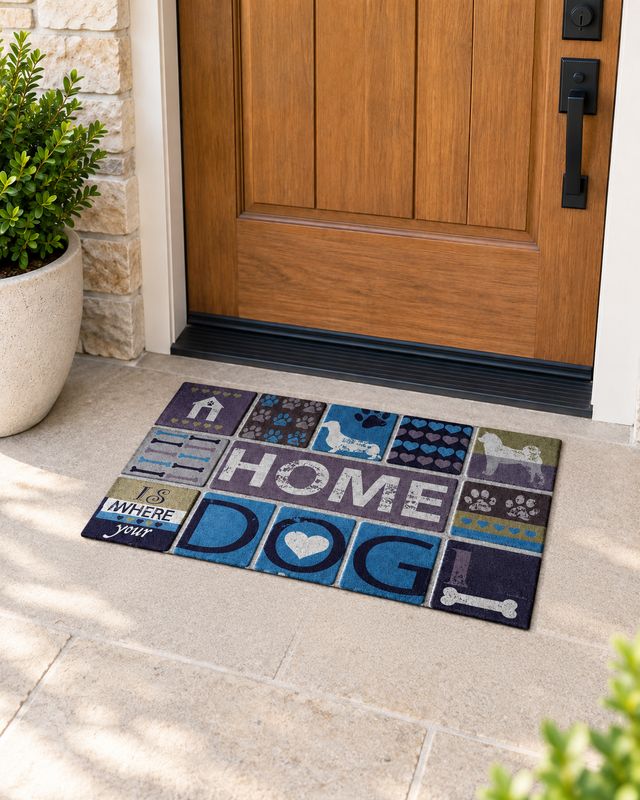 Apache Mills Sculptures Home Is Where Your Dog Door Mat - 18" X 30"