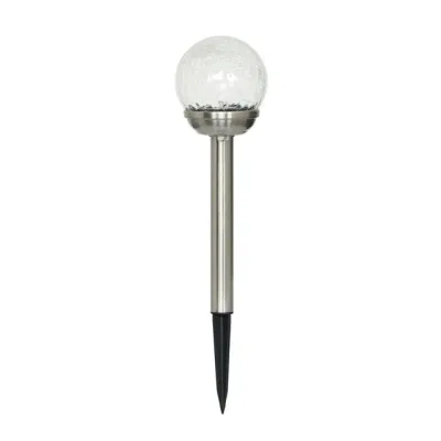 Solar Mini Crackle Pathlight Stainless Steel