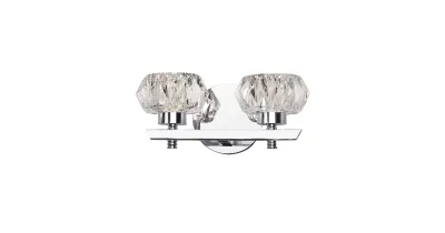 Glam Modern Basin 2-Light LED Vanity Chrome