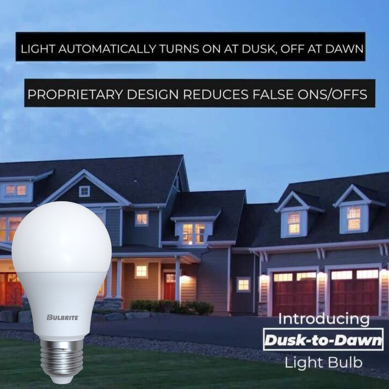 9W LED A19 3000K Dusk to Dawn 120v