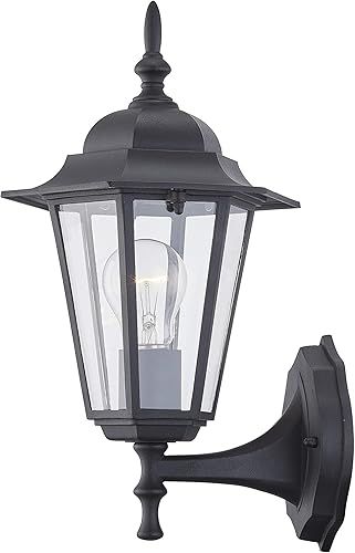 Duo Pack Classic Outdoor Wall Clear Glass Matte Black