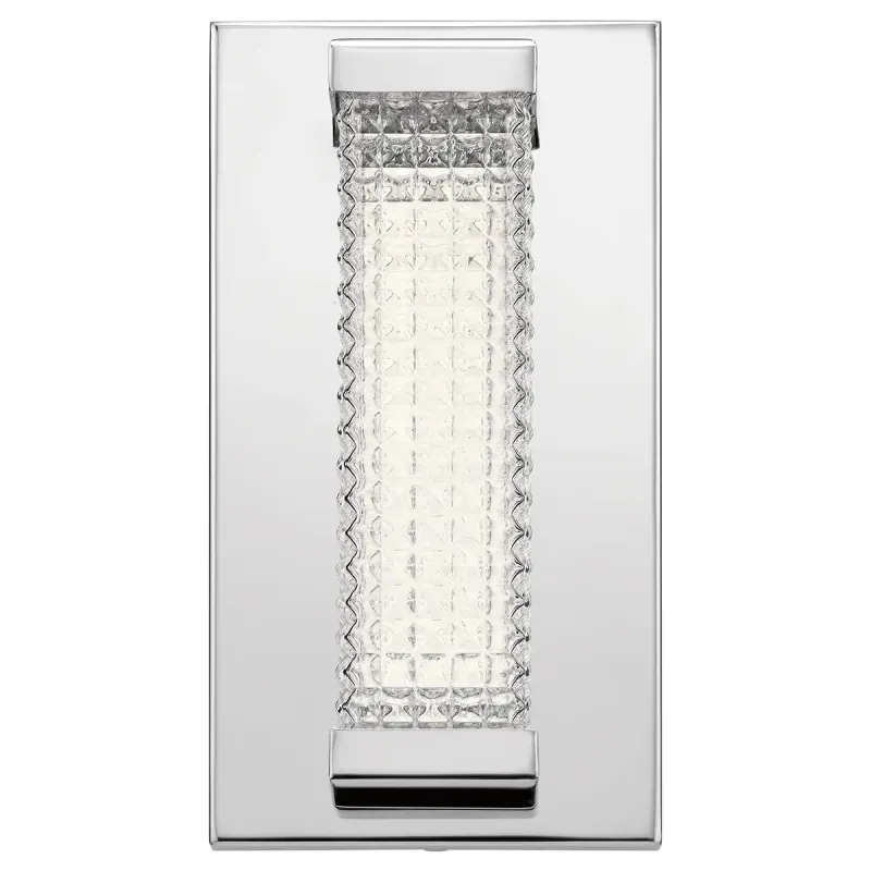 Ammiras Modern Glam 10" LED Wall Sconce Chrome with Textured Glass