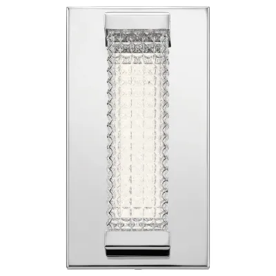 Ammiras Modern Glam 10" LED Wall Sconce Chrome with Textured Glass