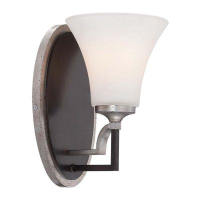 Astrapia 1-Light Wall Light Dark Rubbed Sienna With Aged Silver