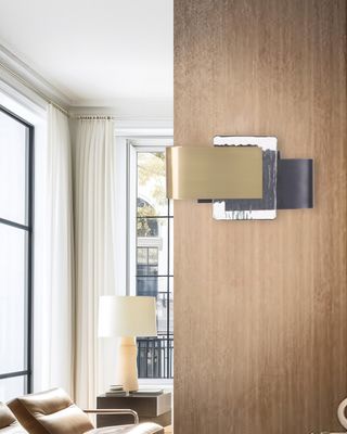 Harmony LED Wall Sconce Flat Black with Satin Brass
