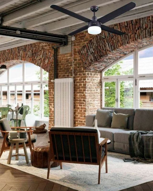 56" Industrial Ceiling Fan Brown