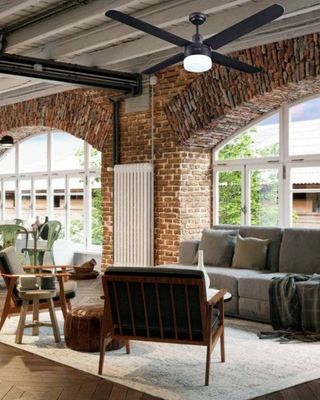 56" Industrial Ceiling Fan Brown