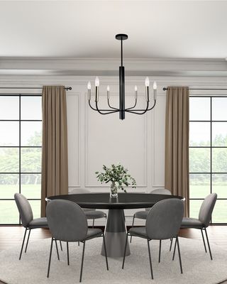 Avalon 6-Light Chandelier Black & Brushed Nickel
